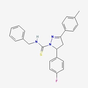 N-benzyl-5-(4-fluorophenyl)-3-(4-methylphenyl)-4,5-dihydro-1H-pyrazole-1-carbothioamide