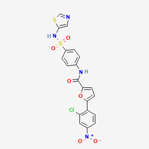 molecular formula C20H13ClN4O6S2 B4104502 5-(2-chloro-4-nitrophenyl)-N-{4-[(1,3-thiazol-5-ylamino)sulfonyl]phenyl}-2-furamide 