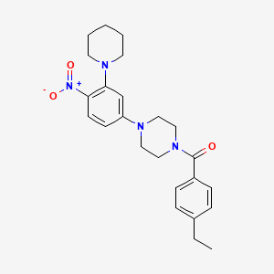 molecular formula C24H30N4O3 B4104513 1-(4-ethylbenzoyl)-4-[4-nitro-3-(1-piperidinyl)phenyl]piperazine 