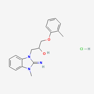 molecular formula C18H22ClN3O2 B4104524 1-(2-imino-3-methyl-2,3-dihydro-1H-benzimidazol-1-yl)-3-(2-methylphenoxy)-2-propanol hydrochloride 