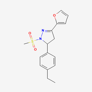 5-(4-ethylphenyl)-3-(2-furyl)-1-(methylsulfonyl)-4,5-dihydro-1H-pyrazole