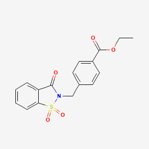 molecular formula C17H15NO5S B4104551 ethyl 4-[(1,1-dioxido-3-oxo-1,2-benzisothiazol-2(3H)-yl)methyl]benzoate 