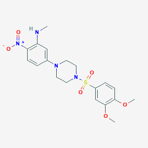 (5-{4-[(3,4-dimethoxyphenyl)sulfonyl]-1-piperazinyl}-2-nitrophenyl)methylamine