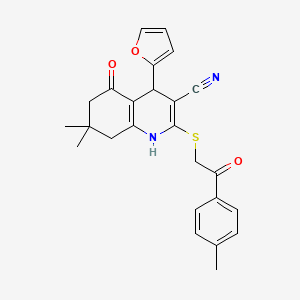 4-(2-furyl)-7,7-dimethyl-2-{[2-(4-methylphenyl)-2-oxoethyl]thio}-5-oxo-1,4,5,6,7,8-hexahydro-3-quinolinecarbonitrile