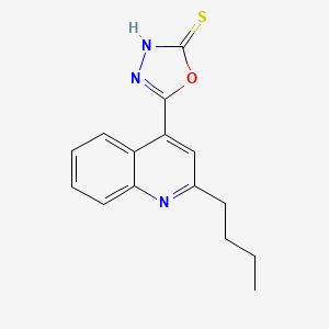 molecular formula C15H15N3OS B4104600 5-(2-butyl-4-quinolinyl)-1,3,4-oxadiazole-2(3H)-thione 