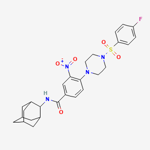 N-2-adamantyl-4-{4-[(4-fluorophenyl)sulfonyl]-1-piperazinyl}-3-nitrobenzamide