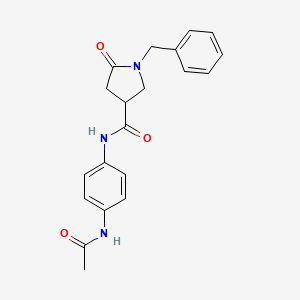molecular formula C20H21N3O3 B4104638 N-[4-(acetylamino)phenyl]-1-benzyl-5-oxo-3-pyrrolidinecarboxamide 