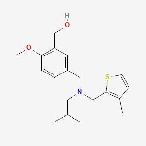 molecular formula C19H27NO2S B4104645 [5-({isobutyl[(3-methyl-2-thienyl)methyl]amino}methyl)-2-methoxyphenyl]methanol 