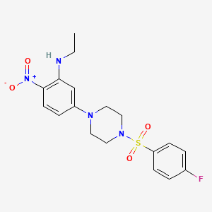 molecular formula C18H21FN4O4S B4104661 N-ethyl-5-{4-[(4-fluorophenyl)sulfonyl]-1-piperazinyl}-2-nitroaniline 