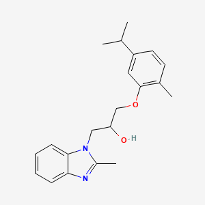 molecular formula C21H26N2O2 B4104665 1-(5-isopropyl-2-methylphenoxy)-3-(2-methyl-1H-benzimidazol-1-yl)-2-propanol 
