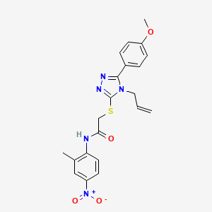 molecular formula C21H21N5O4S B4104692 2-{[4-allyl-5-(4-methoxyphenyl)-4H-1,2,4-triazol-3-yl]thio}-N-(2-methyl-4-nitrophenyl)acetamide 