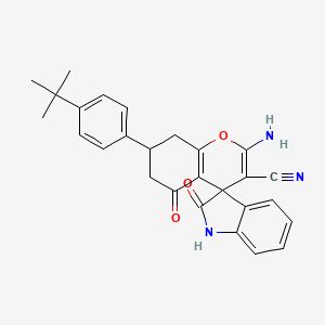 molecular formula C27H25N3O3 B4104701 2-amino-7-(4-tert-butylphenyl)-2',5-dioxo-1',2',5,6,7,8-hexahydrospiro[chromene-4,3'-indole]-3-carbonitrile 