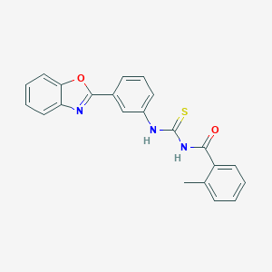 molecular formula C22H17N3O2S B410471 1-(3-Benzooxazol-2-yl-phenyl)-3-(2-methyl-benzoyl)-thiourea 