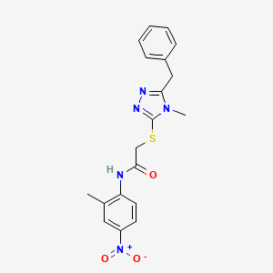 2-[(5-benzyl-4-methyl-4H-1,2,4-triazol-3-yl)thio]-N-(2-methyl-4-nitrophenyl)acetamide