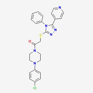 molecular formula C25H23ClN6OS B4104727 1-(4-chlorophenyl)-4-({[4-phenyl-5-(4-pyridinyl)-4H-1,2,4-triazol-3-yl]thio}acetyl)piperazine 