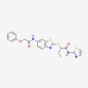 2-({6-[(phenoxyacetyl)amino]-1,3-benzothiazol-2-yl}thio)-N-1,3-thiazol-2-ylbutanamide