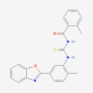molecular formula C23H19N3O2S B410476 N-[5-(1,3-benzoxazol-2-yl)-2-methylphenyl]-N'-(2-methylbenzoyl)thiourea 