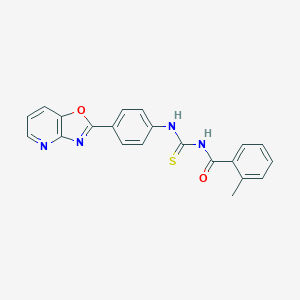 molecular formula C21H16N4O2S B410478 1-(2-Methyl-benzoyl)-3-(4-oxazolo[4,5-b]pyridin-2-yl-phenyl)-thiourea 
