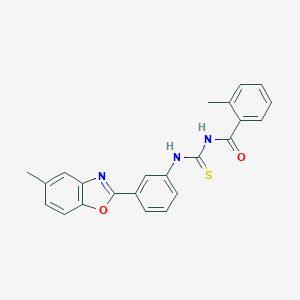 molecular formula C23H19N3O2S B410479 N-[3-(5-methyl-1,3-benzoxazol-2-yl)phenyl]-N'-(2-methylbenzoyl)thiourea 