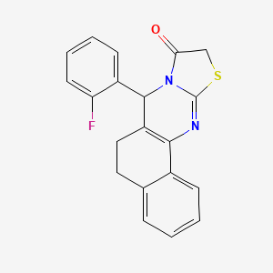molecular formula C20H15FN2OS B4104794 7-(2-fluorophenyl)-5,7-dihydro-6H-benzo[h][1,3]thiazolo[2,3-b]quinazolin-9(10H)-one 
