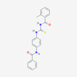 molecular formula C22H19N3O2S B410485 N-[4-({[(2-methylbenzoyl)amino]carbothioyl}amino)phenyl]benzamide 