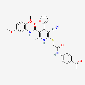 6-({2-[(4-acetylphenyl)amino]-2-oxoethyl}thio)-5-cyano-N-(2,5-dimethoxyphenyl)-4-(2-furyl)-2-methyl-1,4-dihydro-3-pyridinecarboxamide