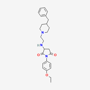 molecular formula C26H33N3O3 B4104884 3-{[2-(4-benzyl-1-piperidinyl)ethyl]amino}-1-(4-ethoxyphenyl)-2,5-pyrrolidinedione 