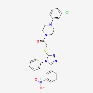 molecular formula C26H23ClN6O3S B4104901 1-(3-chlorophenyl)-4-({[5-(3-nitrophenyl)-4-phenyl-4H-1,2,4-triazol-3-yl]thio}acetyl)piperazine 