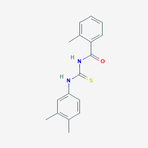 molecular formula C17H18N2OS B410491 N-[(3,4-dimethylphenyl)carbamothioyl]-2-methylbenzamide 