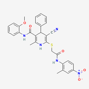 5-cyano-N-(2-methoxyphenyl)-2-methyl-6-({2-[(2-methyl-4-nitrophenyl)amino]-2-oxoethyl}thio)-4-phenyl-1,4-dihydro-3-pyridinecarboxamide