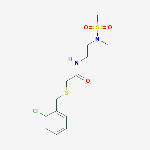 molecular formula C13H19ClN2O3S2 B4104939 2-[(2-chlorobenzyl)thio]-N-{2-[methyl(methylsulfonyl)amino]ethyl}acetamide 