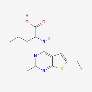 molecular formula C15H21N3O2S B4104949 N-(6-ethyl-2-methylthieno[2,3-d]pyrimidin-4-yl)leucine 