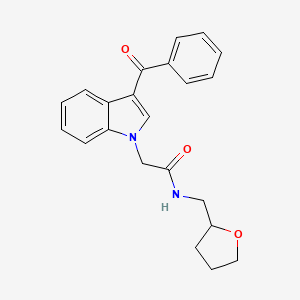 molecular formula C22H22N2O3 B4104973 2-(3-benzoyl-1H-indol-1-yl)-N-(tetrahydro-2-furanylmethyl)acetamide 