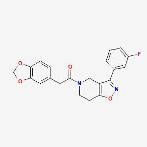 molecular formula C21H17FN2O4 B4104977 5-(1,3-benzodioxol-5-ylacetyl)-3-(3-fluorophenyl)-4,5,6,7-tetrahydroisoxazolo[4,5-c]pyridine 