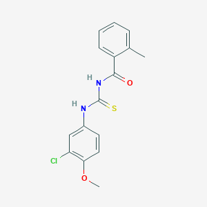 N-[(3-chloro-4-methoxyphenyl)carbamothioyl]-2-methylbenzamide