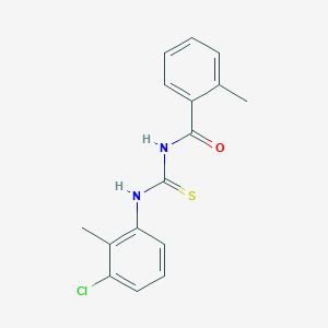 molecular formula C16H15ClN2OS B410500 N-[(3-chloro-2-methylphenyl)carbamothioyl]-2-methylbenzamide 