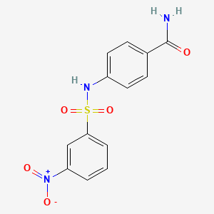 molecular formula C13H11N3O5S B4105030 4-{[(3-nitrophenyl)sulfonyl]amino}benzamide 