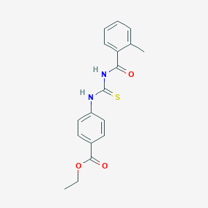 molecular formula C18H18N2O3S B410505 Ethyl 4-({[(2-methylbenzoyl)amino]carbothioyl}amino)benzoate 
