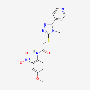 molecular formula C17H16N6O4S B4105058 N-(4-methoxy-2-nitrophenyl)-2-{[4-methyl-5-(4-pyridinyl)-4H-1,2,4-triazol-3-yl]thio}acetamide 
