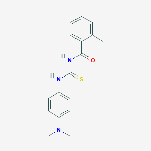 molecular formula C17H19N3OS B410507 N-{[4-(dimethylamino)phenyl]carbamothioyl}-2-methylbenzamide 
