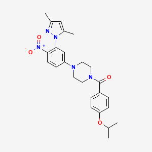 molecular formula C25H29N5O4 B4105088 1-[3-(3,5-dimethyl-1H-pyrazol-1-yl)-4-nitrophenyl]-4-(4-isopropoxybenzoyl)piperazine 
