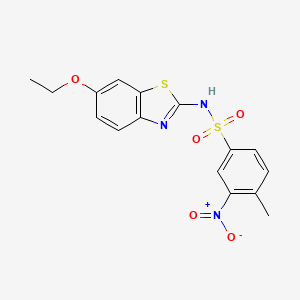 molecular formula C16H15N3O5S2 B4105101 N-(6-ethoxy-1,3-benzothiazol-2-yl)-4-methyl-3-nitrobenzenesulfonamide 