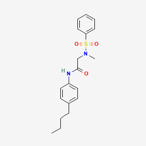 molecular formula C19H24N2O3S B4105106 N~1~-(4-butylphenyl)-N~2~-methyl-N~2~-(phenylsulfonyl)glycinamide 