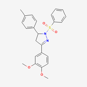 3-(3,4-dimethoxyphenyl)-5-(4-methylphenyl)-1-(phenylsulfonyl)-4,5-dihydro-1H-pyrazole