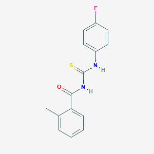 molecular formula C15H13FN2OS B410512 N-[(4-fluorophenyl)carbamothioyl]-2-methylbenzamide 