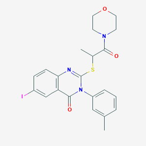 6-iodo-2-{[1-methyl-2-(4-morpholinyl)-2-oxoethyl]thio}-3-(3-methylphenyl)-4(3H)-quinazolinone