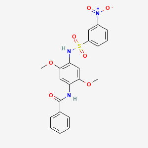 molecular formula C21H19N3O7S B4105145 N-(2,5-dimethoxy-4-{[(3-nitrophenyl)sulfonyl]amino}phenyl)benzamide 