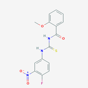 molecular formula C15H12FN3O4S B410515 N-[(4-fluoro-3-nitrophenyl)carbamothioyl]-2-methoxybenzamide 