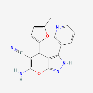 6-amino-4-(5-methyl-2-furyl)-3-(3-pyridinyl)-1,4-dihydropyrano[2,3-c]pyrazole-5-carbonitrile