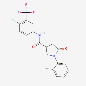 N-[4-chloro-3-(trifluoromethyl)phenyl]-1-(2-methylphenyl)-5-oxo-3-pyrrolidinecarboxamide